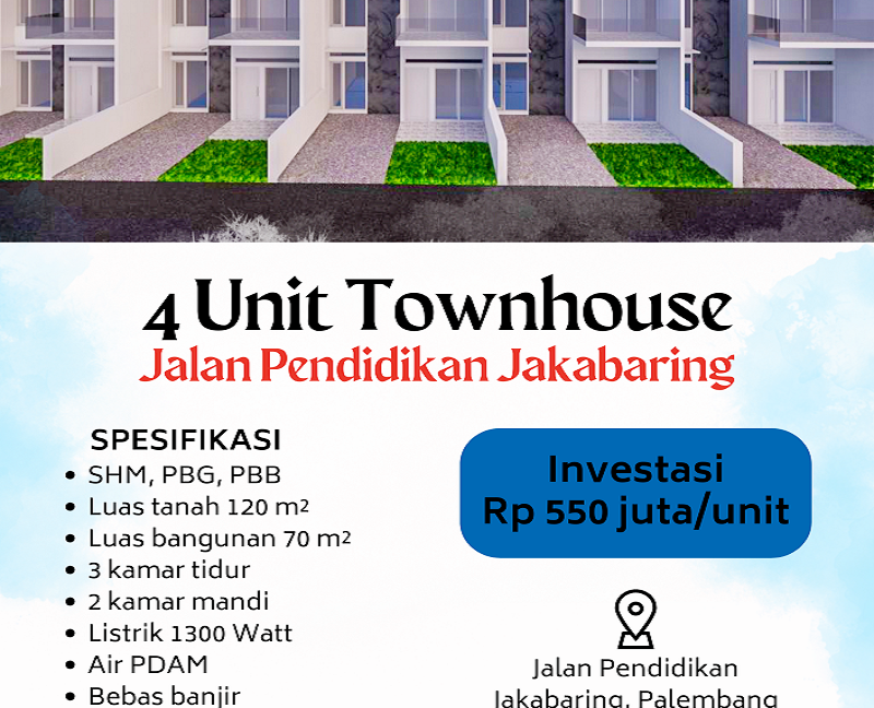 Rumah Djual di Jalan Pendidikan Jakabaring Palembang Dekat OPI Mall Jakabaring 0002